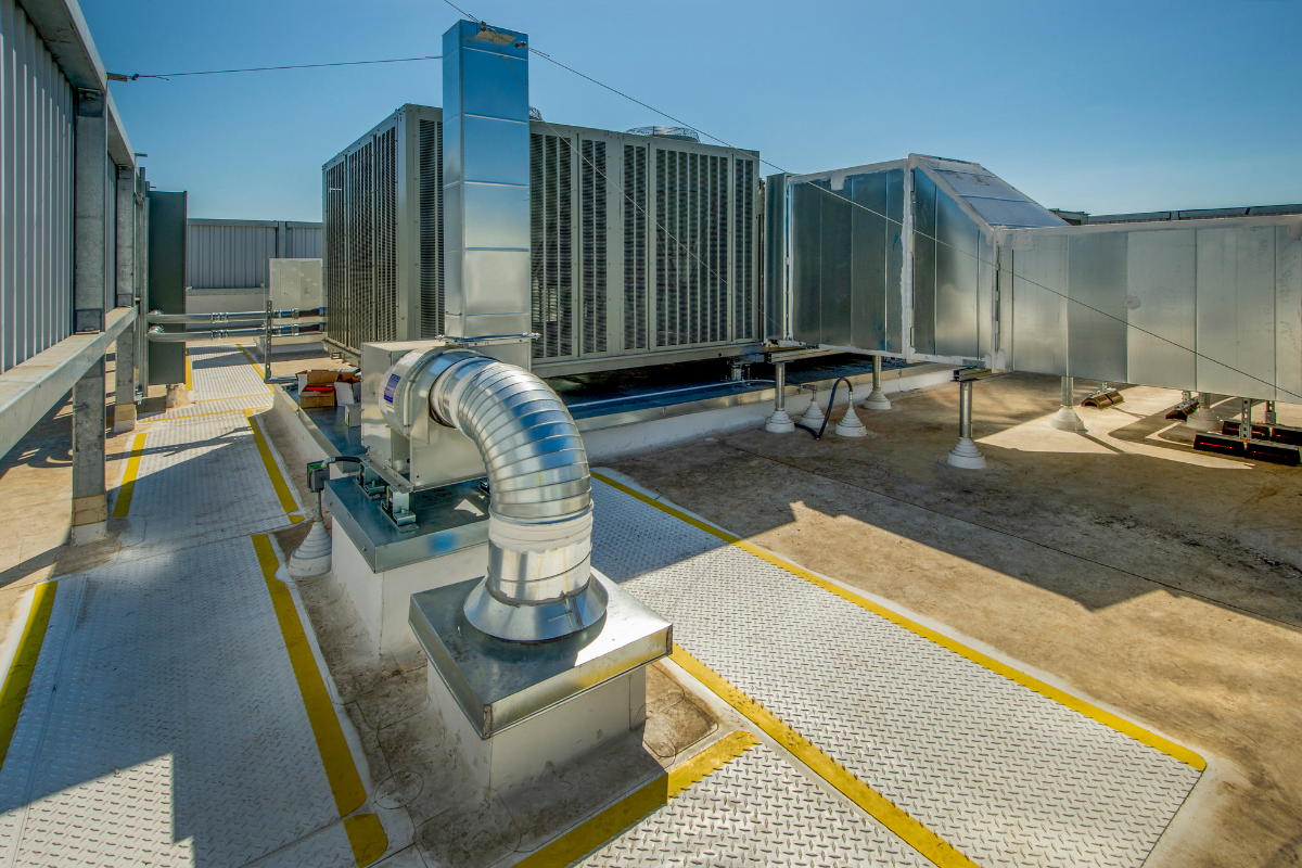 An industrial space's HVAC system.